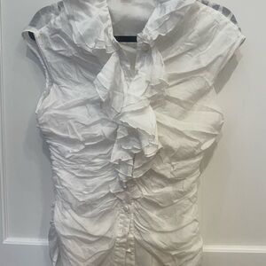 Catherine Malandrino White Ruffled Blouse